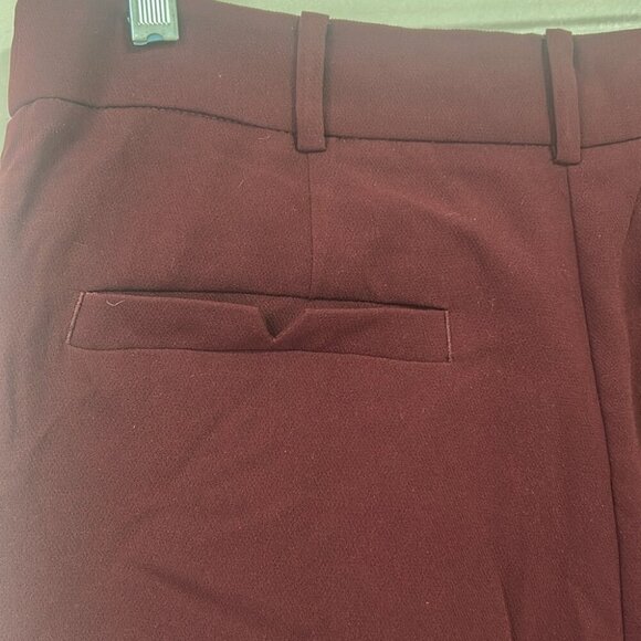 đť…şAnthropologie Sasha Button-Fly Tapered Trousers in Wine Red size 10 pants - Picture 7 of 10